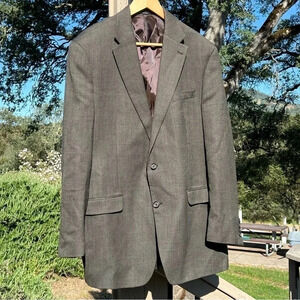 Lauren Ralph Lauren Green Label 100% Wool Two Button Blazer Jacket Nailhead 44L